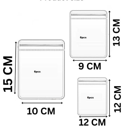 36Pcs Jewellery Organiser Storage Pouches Clear Zip Lock Cover for Rings, Earrings, Necklace, Transparent, Polyvinyl Chloride PVC