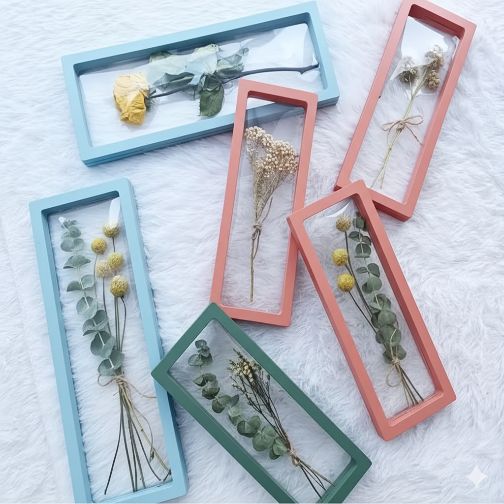 9X23 Jewellery Floating Display Frame Box - 3D Effect Transparent Display Case for Necklace, Pendant | Black, White & Multicolor | Pack of 10/20/50/100