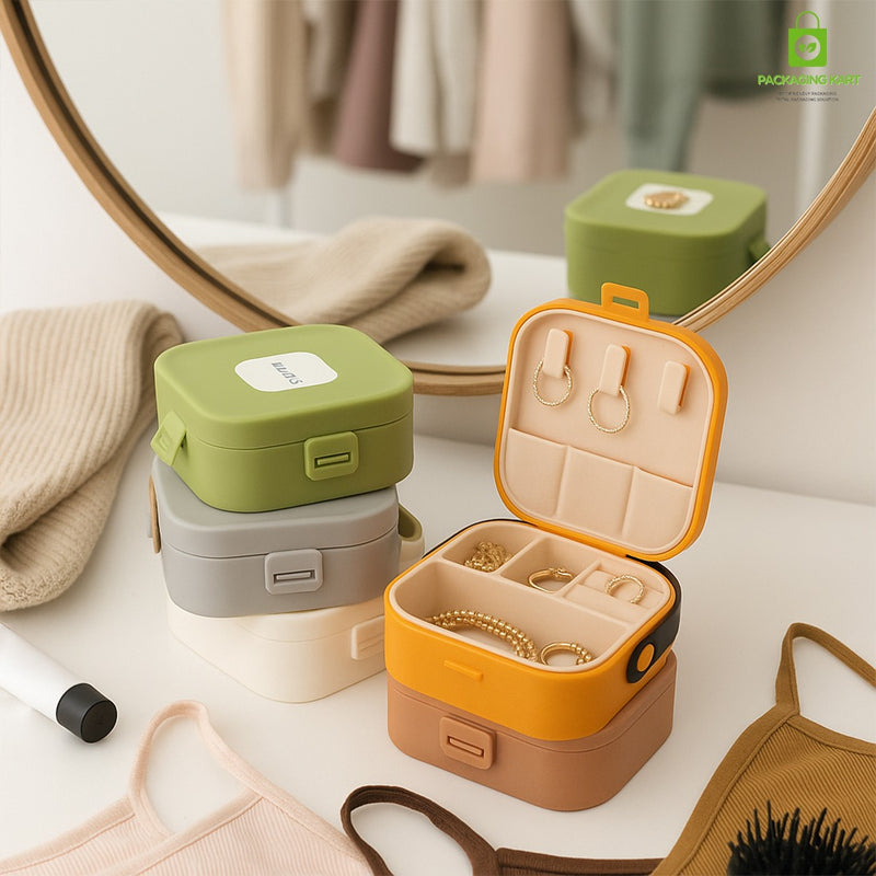 Multi-Compartment Jewellery Organizer Box – Rings, Earrings & Necklaces