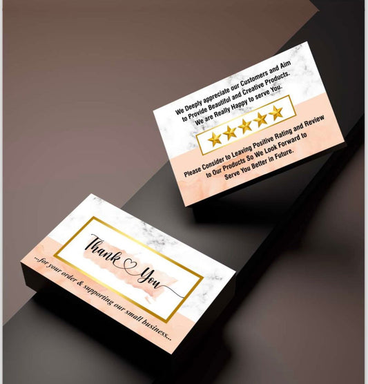 5 Star Rating Thank You Card for Customer Feedback
