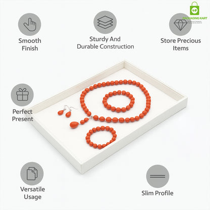 White Colour Fancy Jewellery Tray for Rings, Earrings & Chains