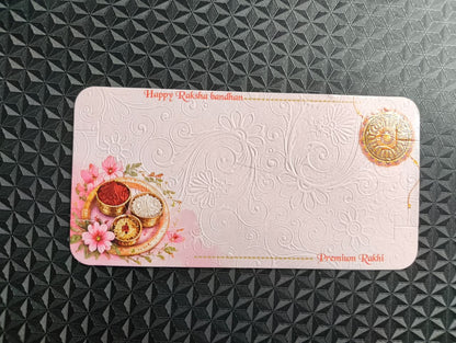 Printed Couple Rakhi Card with Self-Sealing Poly Bag for Rakhi Packaging