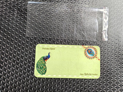 Premium Raksha Bandhan Couple Rakhi Card with Transparent Packing Bag