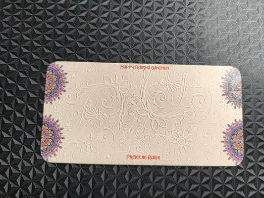 Couple Rakhi Display Card with Crystal Clear Poly Bag Packaging