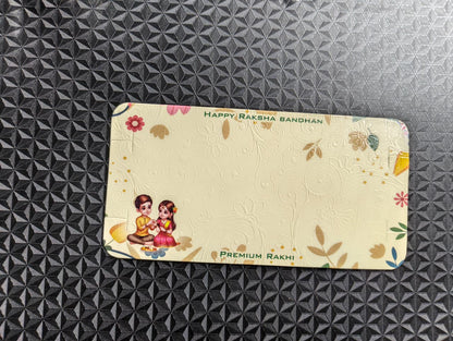 Premium Couple Rakhi Card with Transparent Poly Bag Set for Raksha Bandhan