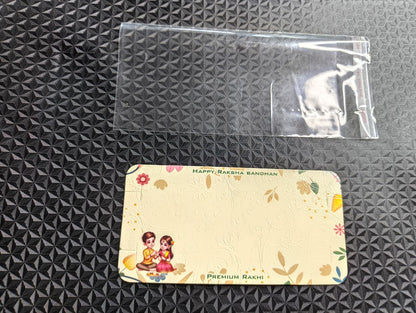 Premium Couple Rakhi Card with Transparent Poly Bag Set for Raksha Bandhan