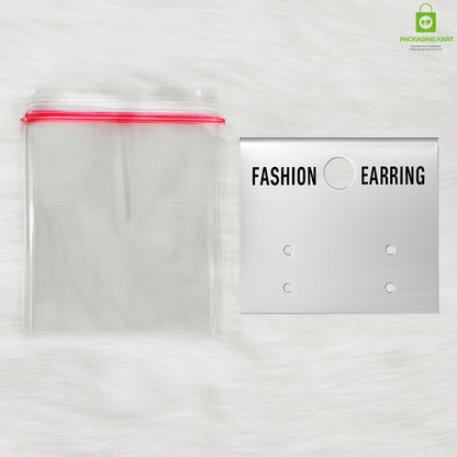 Earring Display Cards Silver Finish – Ideal for Studs, Hoops & Dangling Earrings