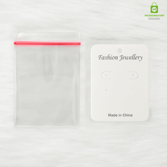 White Plastic Earring Jewellery Card | Premium Display Holder