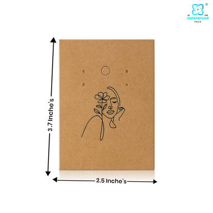 Brown Earring Jewellery Card | Premium Display Backing