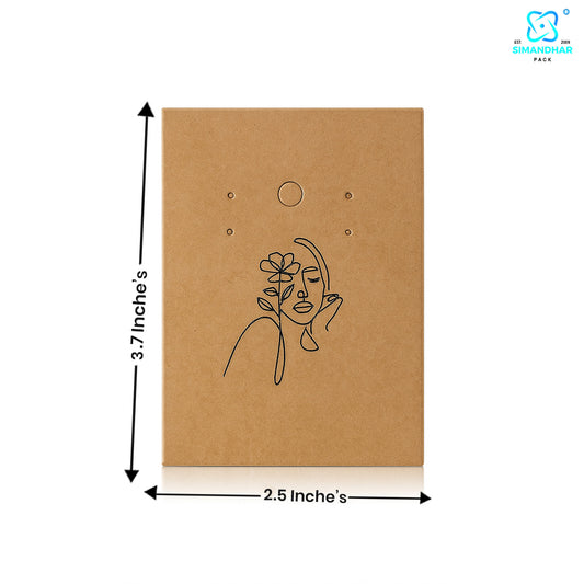 Brown Earring Jewellery Card | Premium Display Backing